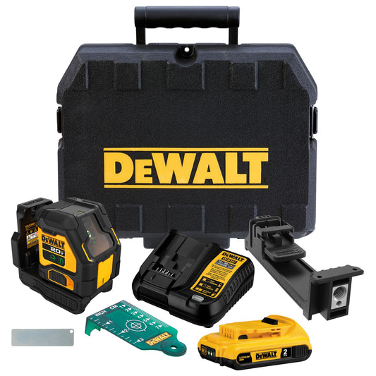 DEWALT DCLE34021D1-QW Laser multilinea con raggio verde con 1 batteria XR 18V 2.0Ah, classe 2