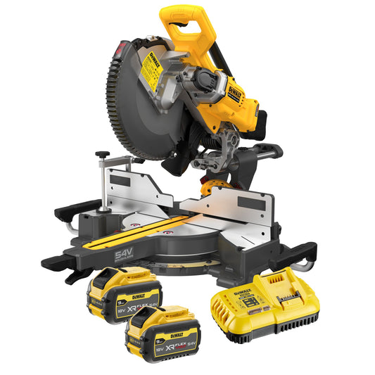 DEWALT DCS781X2-QW Troncatrice radiale 305 mm doppia inclinazione 2 batterie Flexvolt 18/54V 9.0Ah