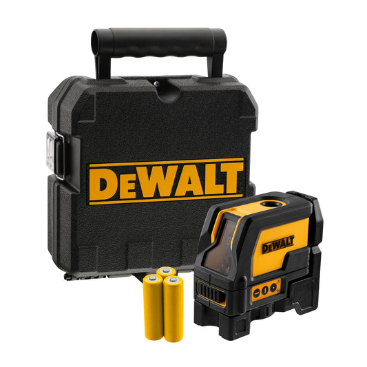 DEWALT DW0822-XJ Livella Laser linea verticale e oriozzontale + 2 punti piombo, Raggio rosso