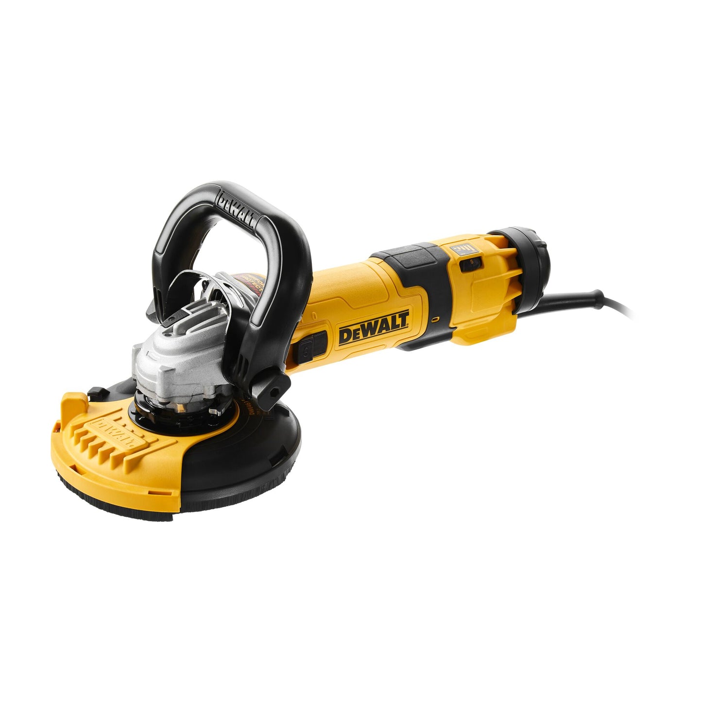 DEWALT DWE4257KT-QS Smerigliatrice angolare 125mm 1500W con tazza diamantata e cuffia di protezione