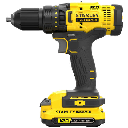 STANLEY FATMAX SFMCD700C2K-QW V20 Cordless Drill Driver with 2 x 1.5Ah Lithium Ion Batteries and Kit Box