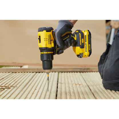 STANLEY FATMAX SFMCD720D2K-QW Taladro atornillador brushless V20 li-ion 18V con 2 baterias 2.0Ah, cargador 1,25A y maletí