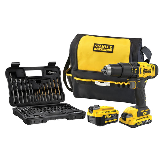 STANLEY FATMAX SFMCD711DMA-QW Kit trapano avvitatore a percussione V20 + set 50 accessori