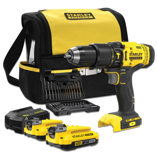 STANLEY FATMAX SFMCD711DSA-QW Kit trapano avvitatore a percussione V20 + set 50 accessori