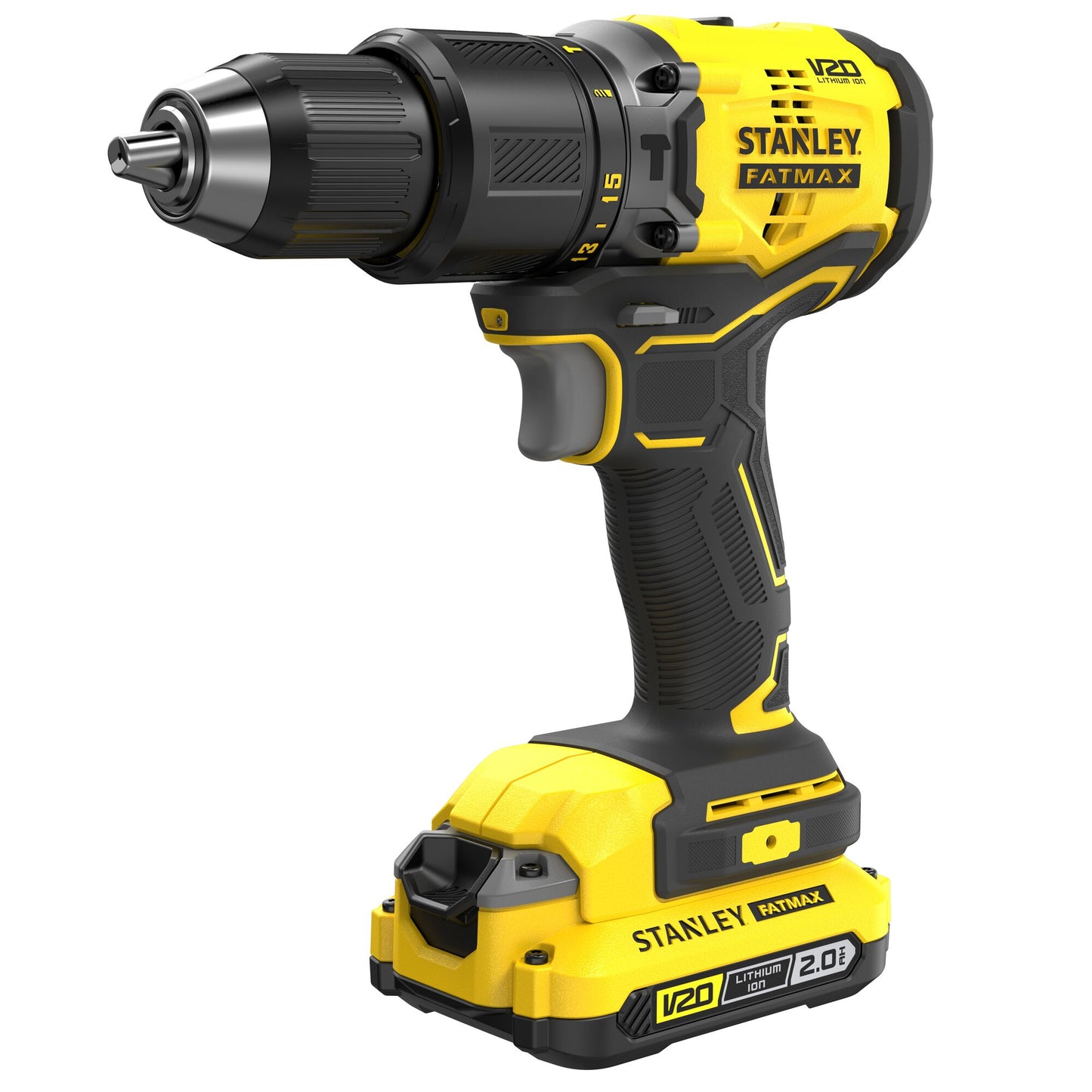 STANLEY FATMAX SFMCD715D2K-QW Taladro Percutor V20 Brushless li-ion 18V con 2 baterias 2.0Ah, cargador 1,25A y maletín