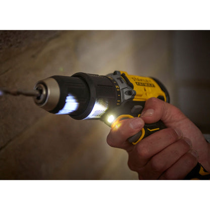 STANLEY FATMAX SFMCD715D2K-QW Taladro Percutor V20 Brushless li-ion 18V con 2 baterias 2.0Ah, cargador 1,25A y maletín