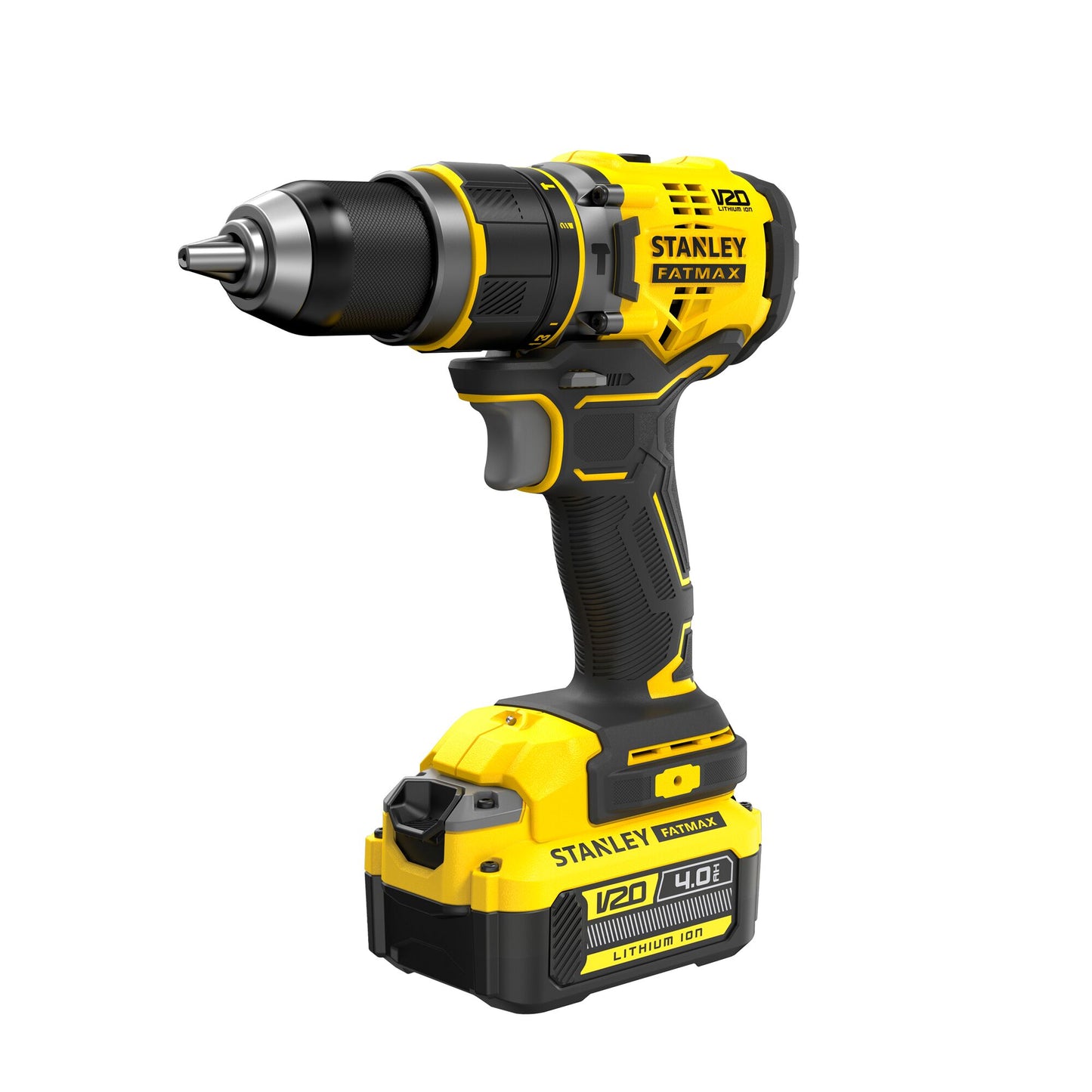 STANLEY FATMAX SFMCD721M2K-QW V20 Cordless Brushless Hammer Drill with 2 x 4.0Ah Battery and Kit Box