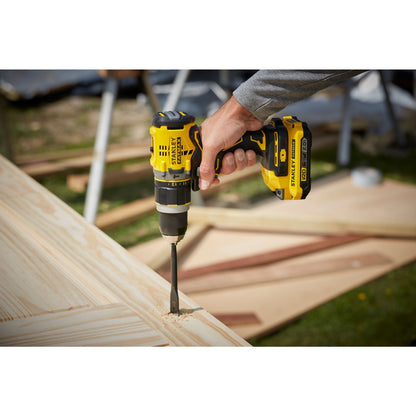 STANLEY FATMAX SFMCD721M2K-QW V20 Cordless Brushless Hammer Drill with 2 x 4.0Ah Battery and Kit Box