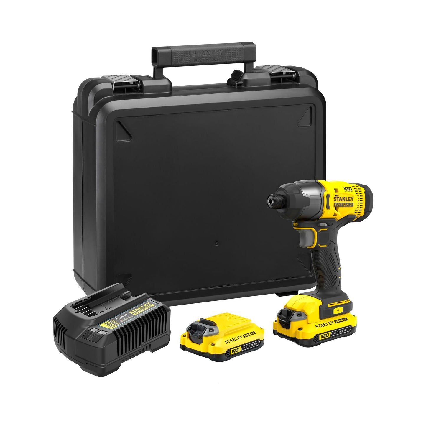 STANLEY FATMAX SFMCF800C2K-QW V20 Cordless Impact Driver with 2 x 1.5Ah Lithium Ion Battery and Kit Box