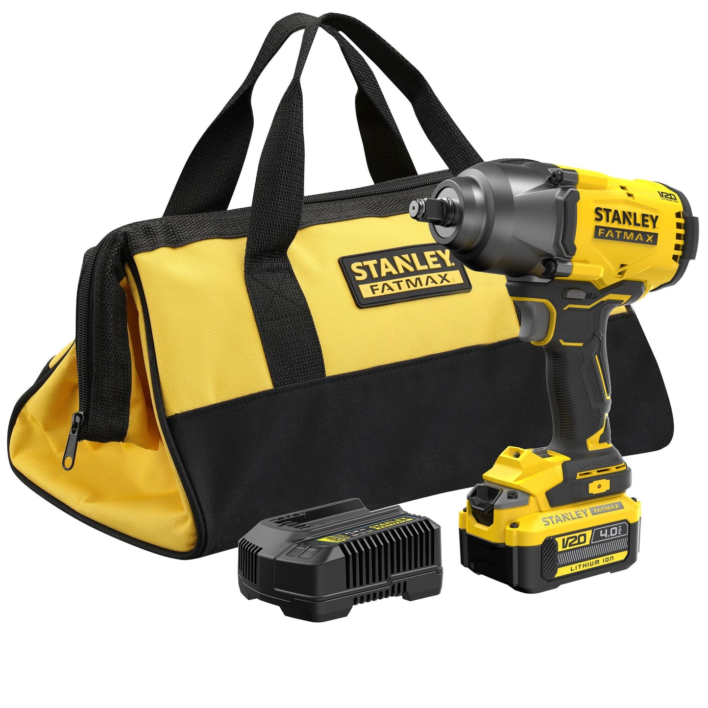 STANLEY FATMAX SFMCF940M1-QW V20 Cordless Brushless Impact Driver with 1 x 4.0Ah Lithium Ion Battery and Soft Bag