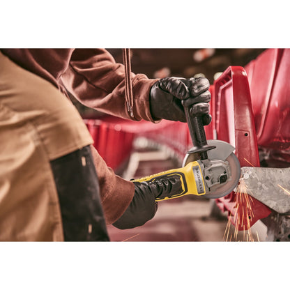 STANLEY FATMAX SFMCG700M2K-QW V20 Cordless Brushless 125mm Angle Grinder with 2 x 4.0Ah Lithium Ion Batteries and Kit Box
