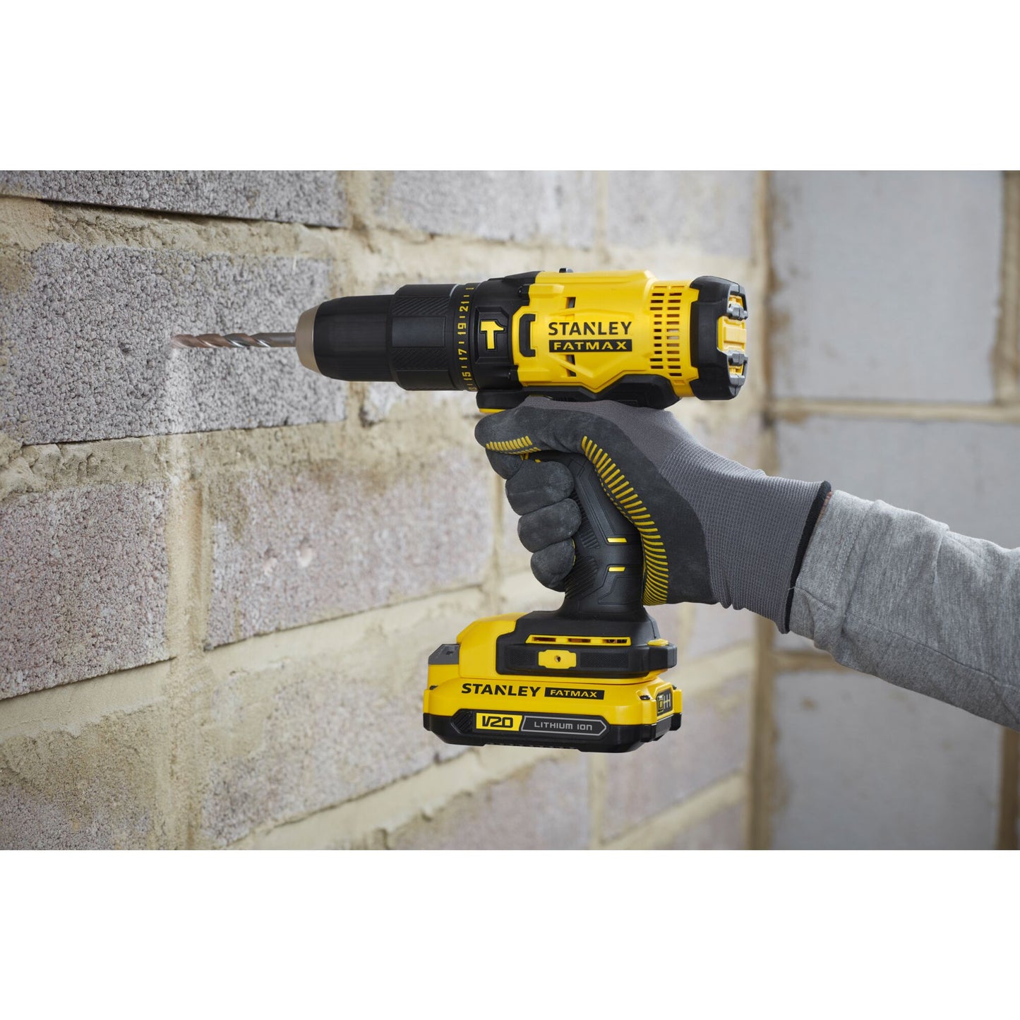 STANLEY FATMAX SFMCK465D2S-QW Kit trapano avvitatore a percussione V20 + avvitatore a implusi 1/4'' V20