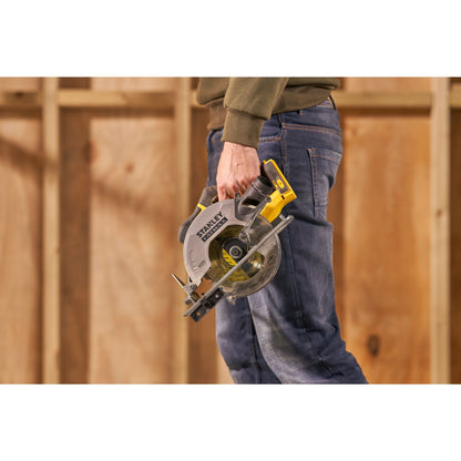 STANLEY FATMAX SFMCS500M2K-QW Scie circulaire V20, 2 batteries 18V 4.0Ah