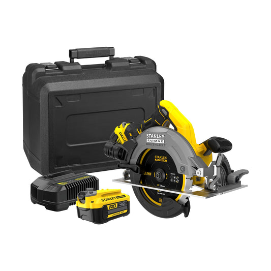 STANLEY FATMAX SFMCS550M2K-QW Sega circolare brushless V20, 2 batterie 18V 4.0Ah