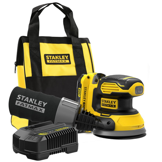 STANLEY FATMAX SFMCW220D1S-QW Levigatrice roto-orbitale V20, 1 batteria 18v 2.0Ah